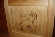 Dvere smrek + pyrografia